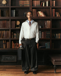 Sūtsu White Pinstripe Button Up Shirt