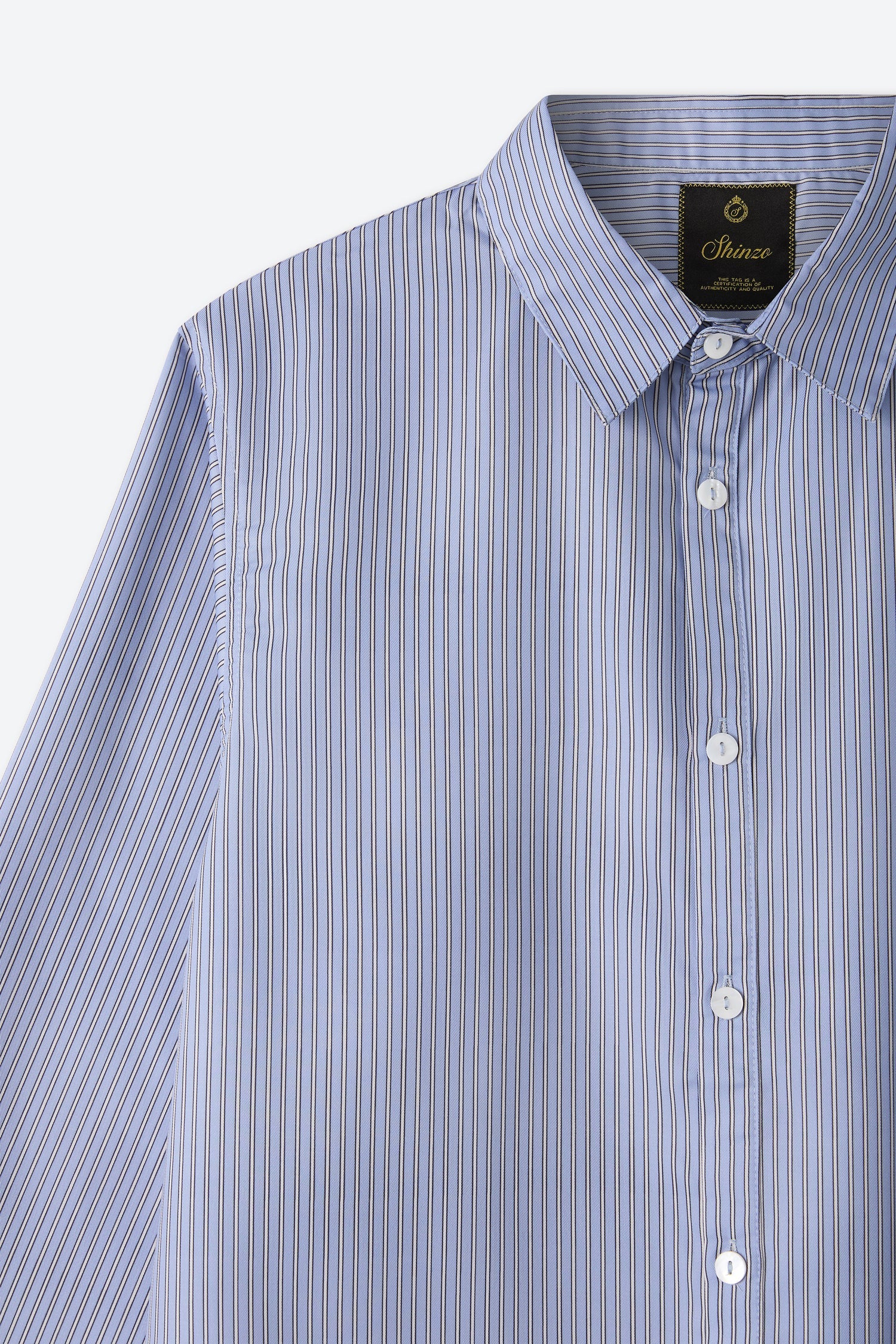 Blue Pinstripe Office Shirt
