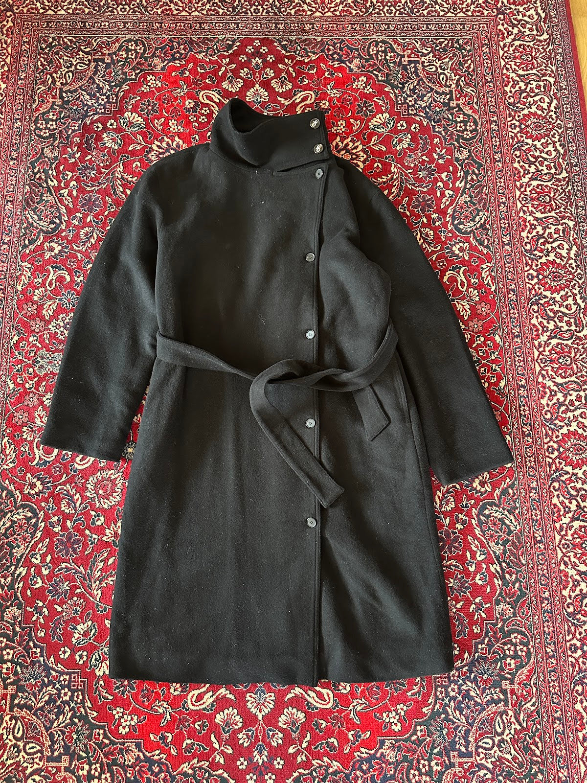 High Neck Wool Trench Coat - detail 1