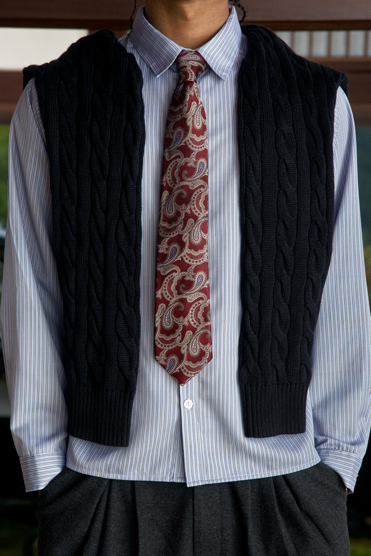 Blue Pinstripe Office Shirt