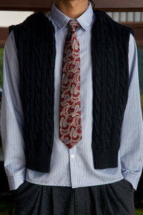 Blue Pinstripe Office Shirt