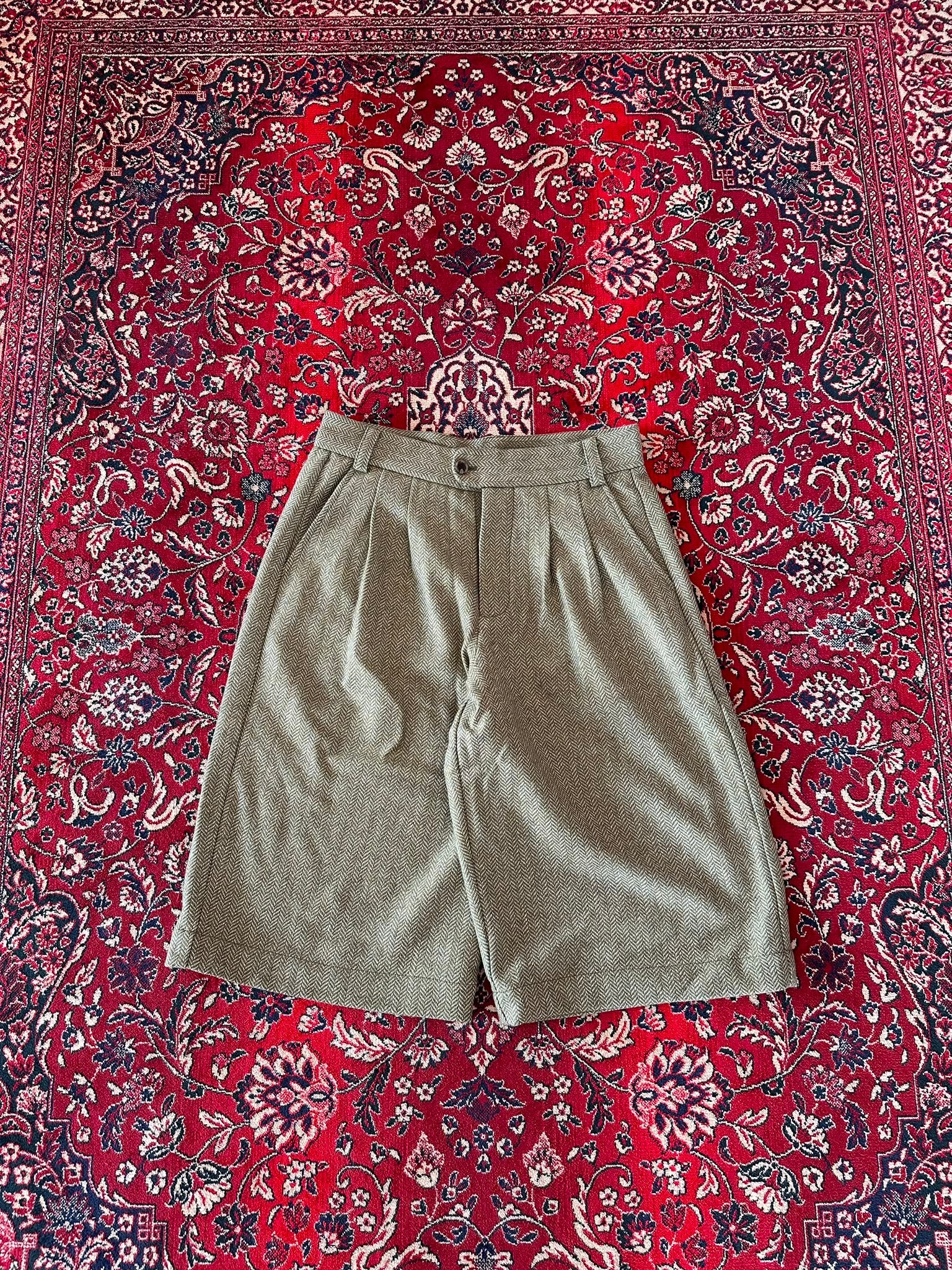 Green Herringbone Short V2