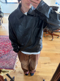 Black Leather Side Closure Jacket