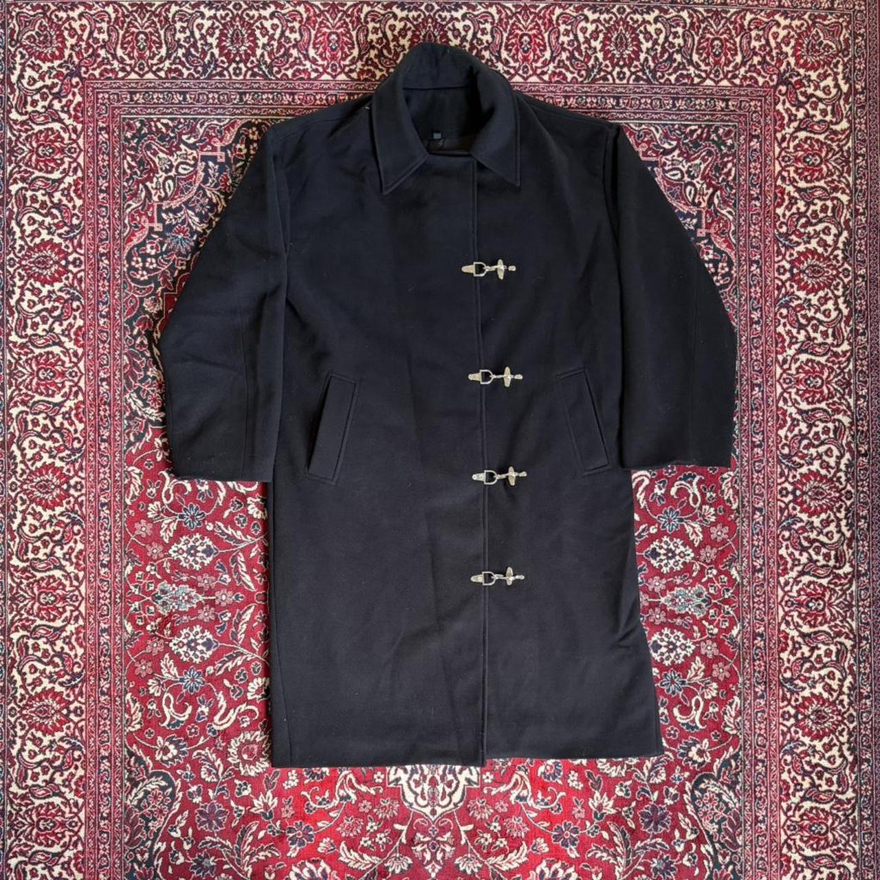 Men's Black Clasp Trench Coat