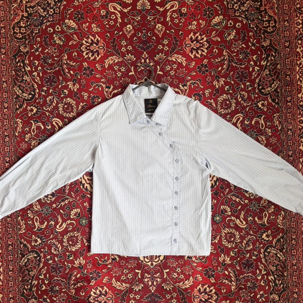 Men's Blue and White Shirt