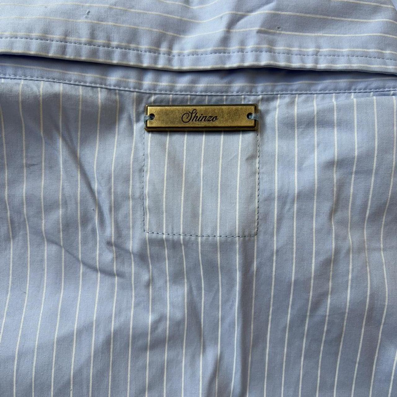 Men's Blue and White Shirt
