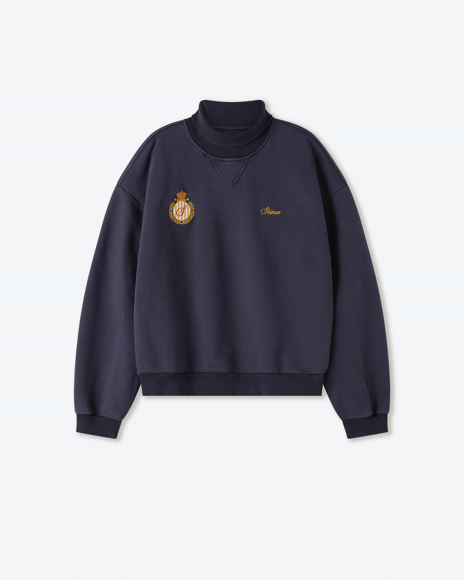 Washed Lavender Jersey Turtleneck Sweater