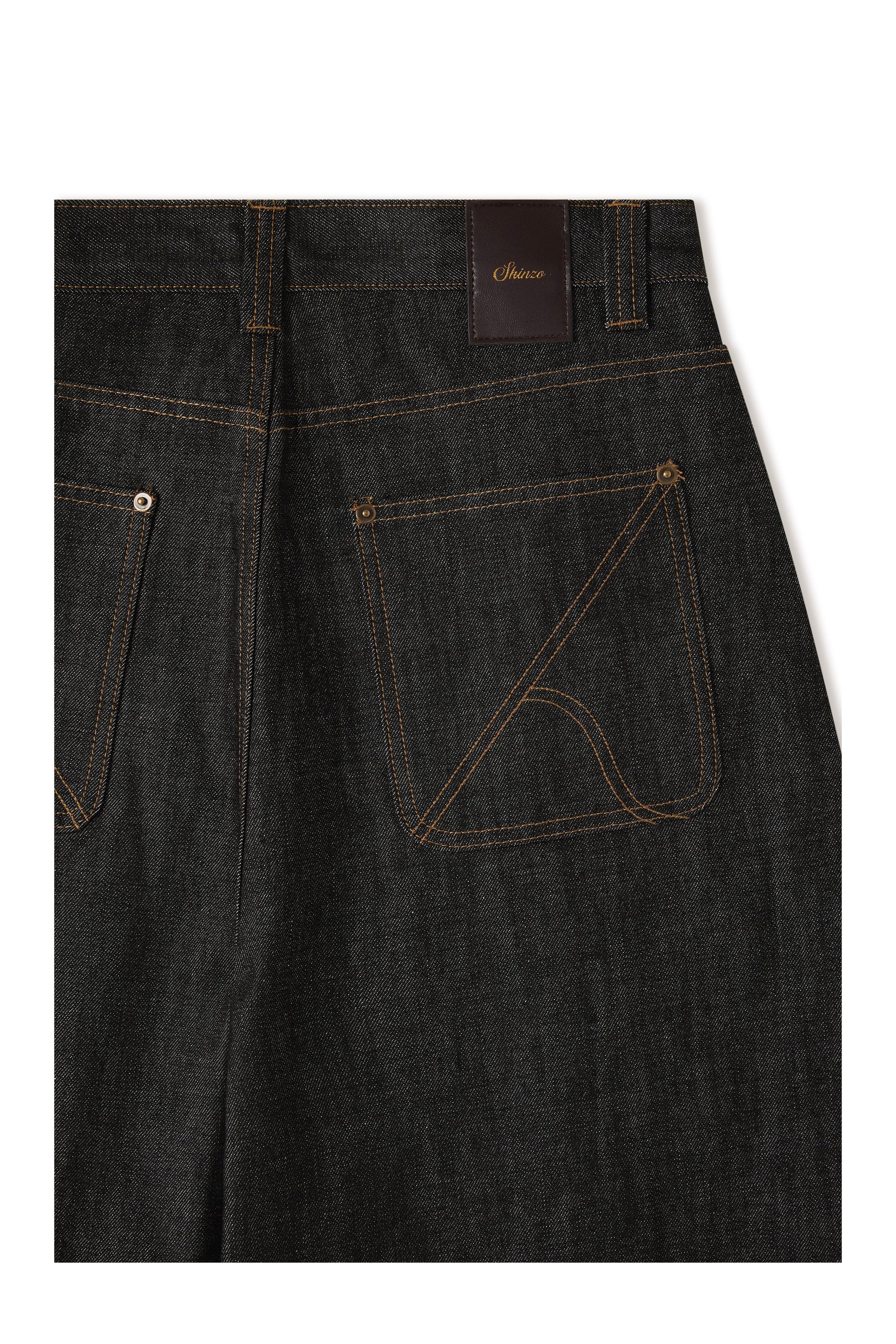 Okayama Black Raw Balloon Denim Pants