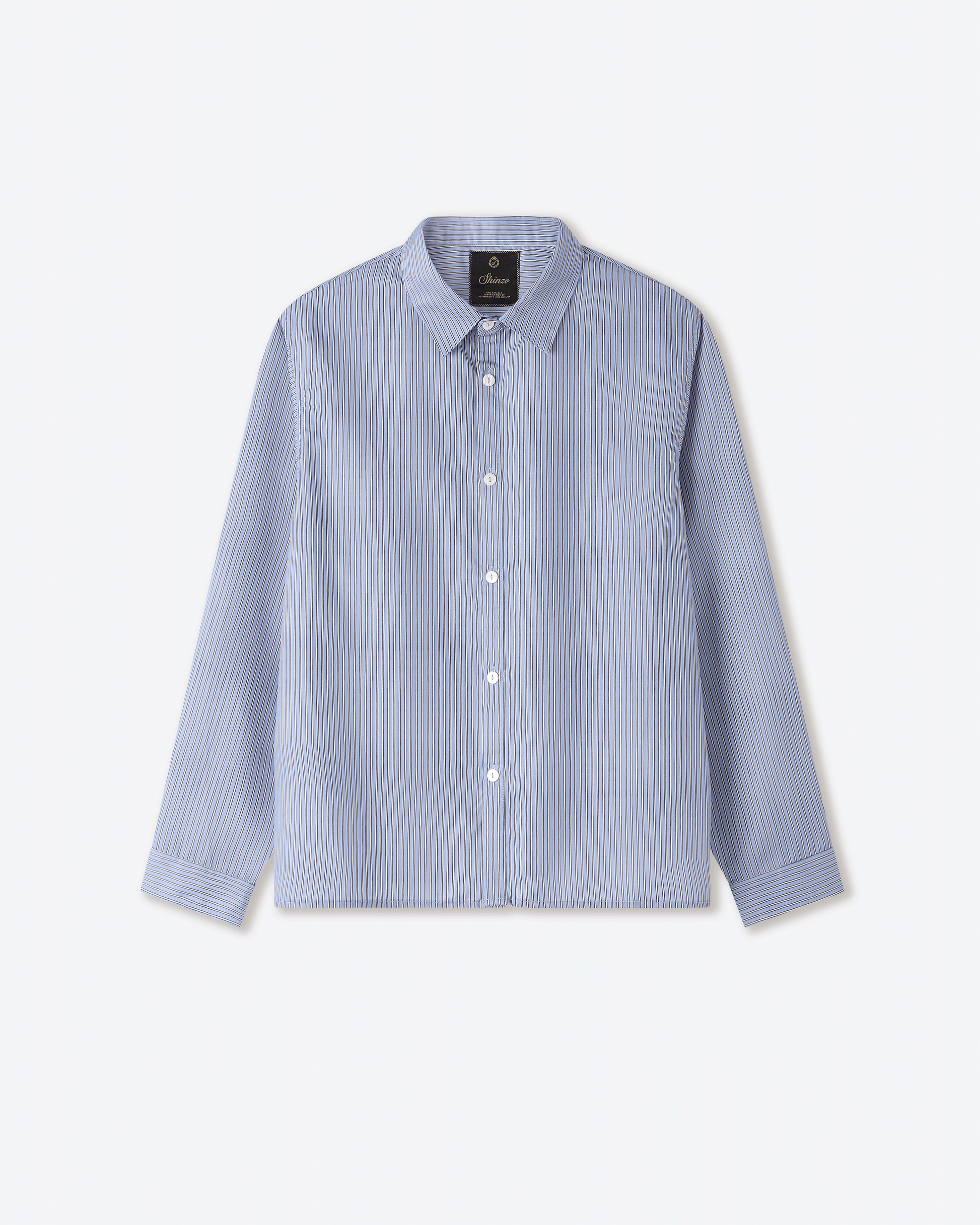 Blue Pinstripe Office Shirt