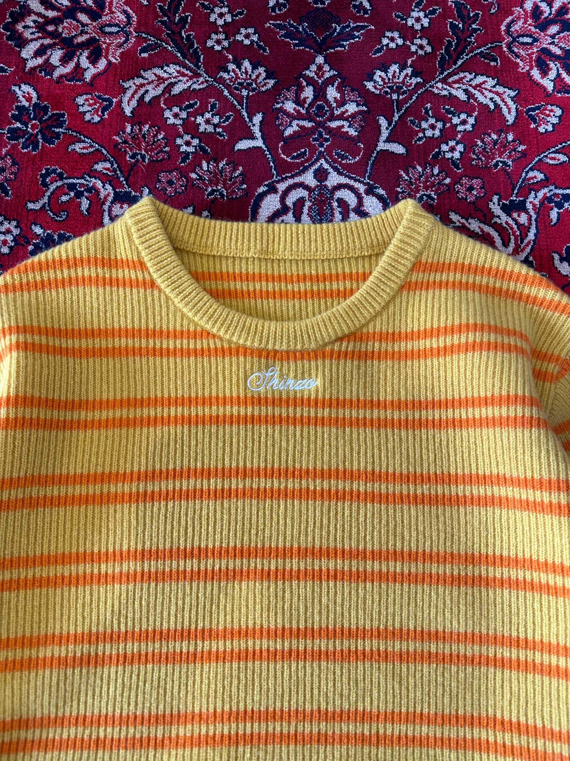 Yellow Striped Knit back