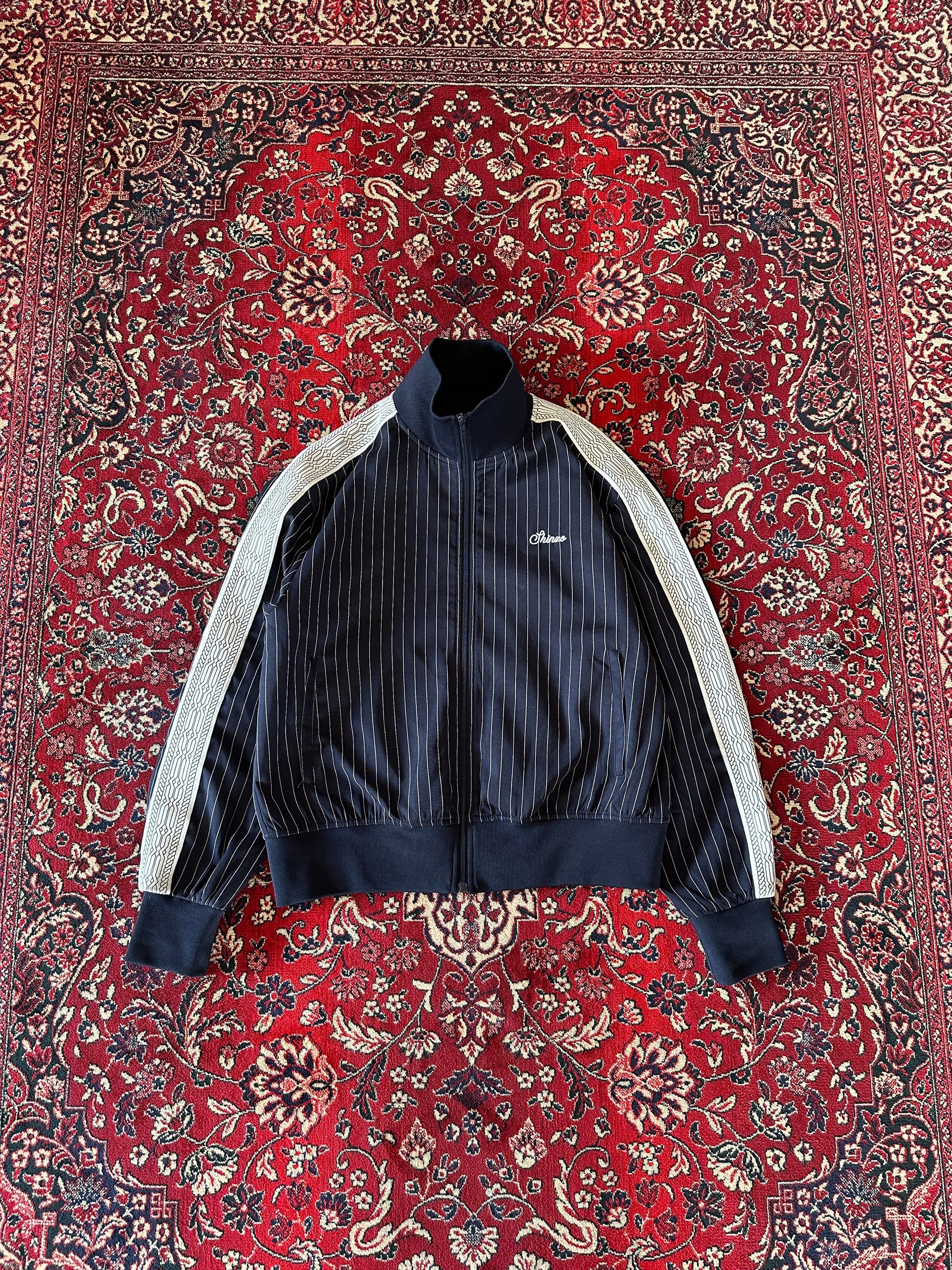 Navy Blue Pinstripe Track Jacket - IMG_6344