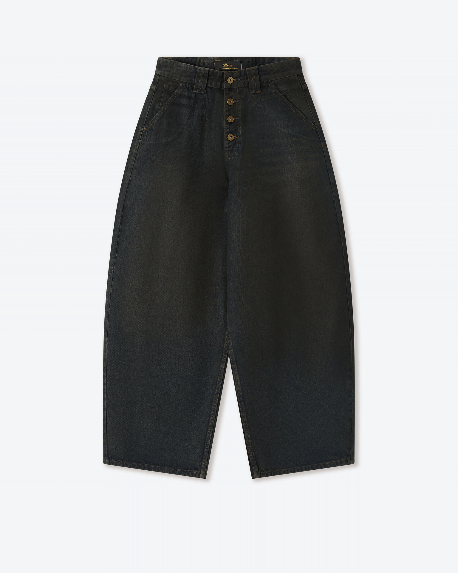 Waxed Indigo Washed Denim Trousers