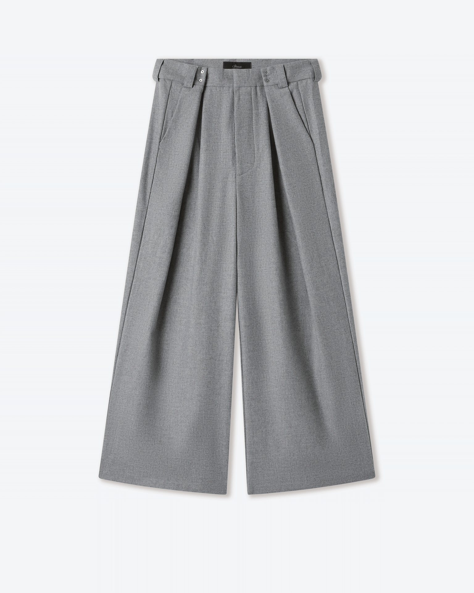 Gyokudō Ash Grey Pleated Wool Trousers